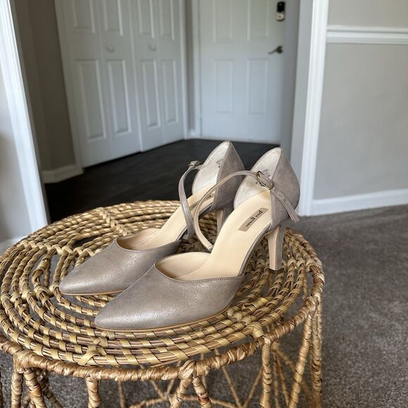 Paul Green Shoes - Paul Green d'Orsay Valletta Champagne Metallic Leather Pumps Size 8.5 US 6 UK